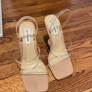 Steve Madden clear strap nude heels